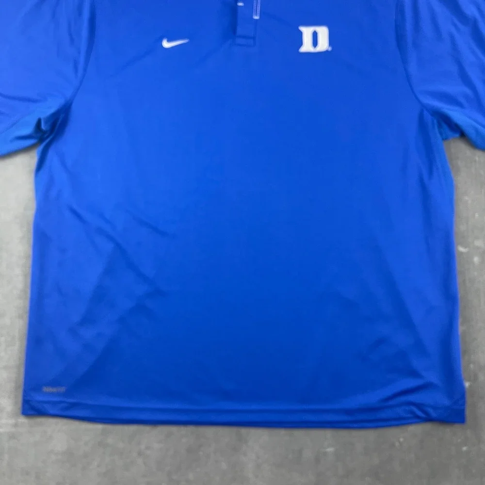 Vintage Duke Blue Devils Nike Men XL Royal Blue Polo Shirt Nike Fit Dry Perf